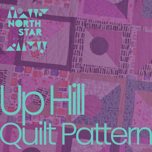 Discover the joy of quilting with our delightful Up Hill quilt pattern. his design encourages you to mix and match vibrant colors and patterns to elevate your creativity to new heights.