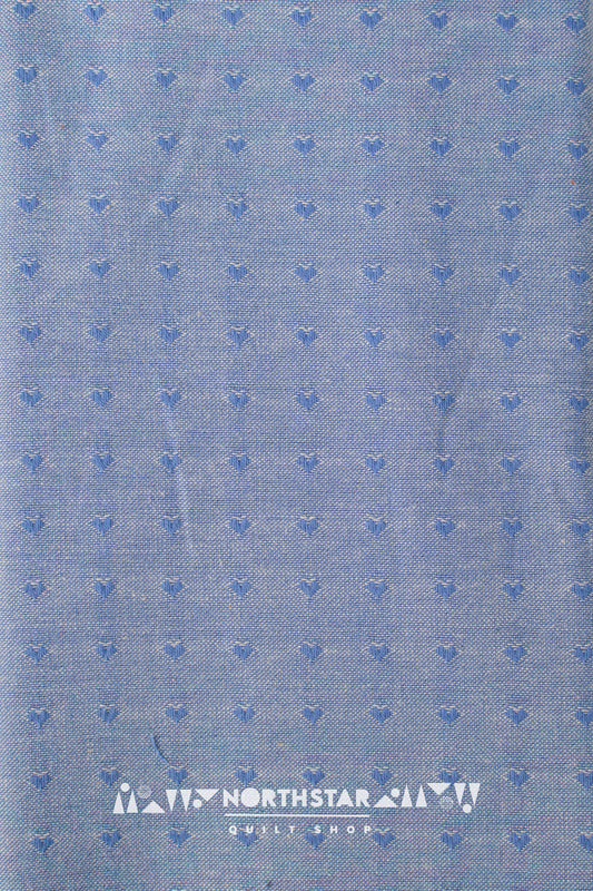 Alice Blue Dobby Hearts | Fableism Supply Co Woven Cotton Quilting Yardage 55" Wide