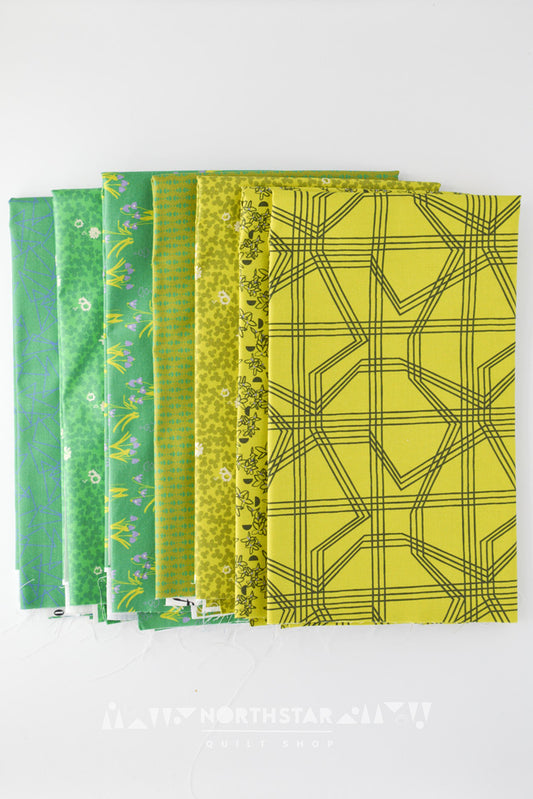 Sings of Spring in Green Mini Collection | Wax and Wane Studio Cotton Quilting Bundle