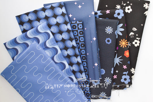 Birdie in Blue Mini Collection | Andover Fabrics Cotton Quilting Bundle