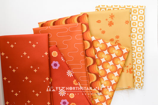 Birdie in Orange Mini Collection | Andover Fabrics Cotton Quilting Bundle