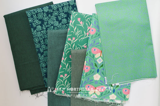 Lush Greens & Teals Bundle | North Star Quilt Shop Curated Cotton Quilting Bundle