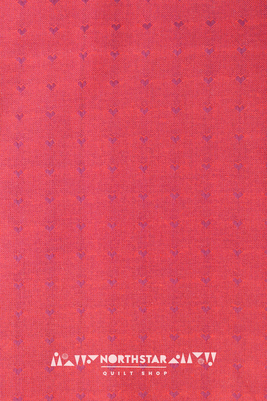 Maraschino Dobby Hearts | Fableism Supply Co Woven Cotton Quilting Yardage 55" Wide