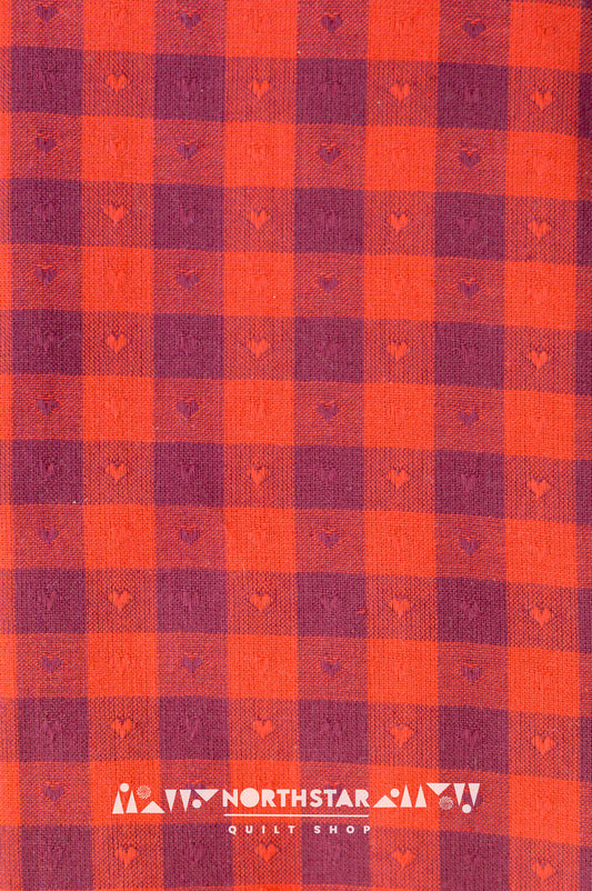 Maraschino Gingham Hearts | Fableism Supply Co Woven Cotton Quilting Yardage 55" Wide