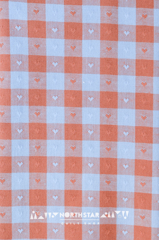 Riviera Gingham Hearts | Fableism Supply Co Woven Cotton Quilting Yardage 55" Wide