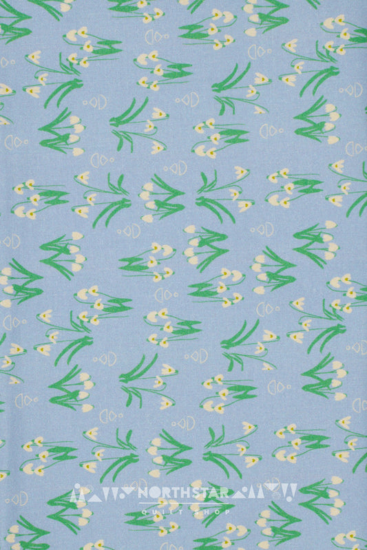 Snowdrops on Sky Blue | Wax and Wane Studio Quilting Cotton Yardage